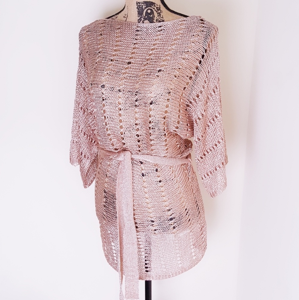 Rose Gold Metallic Swimsuit Cover up - Picture 7 of 10